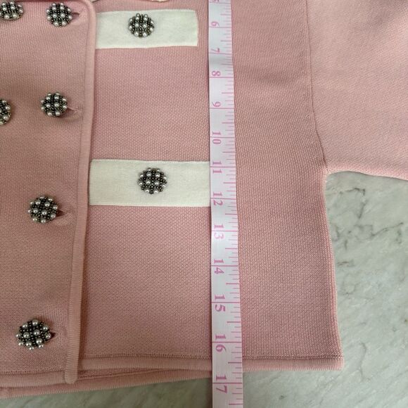 Alice + Olivia Verdell Wool-Blend Sweater Jacket Women's Pink size M NWT - Picture 6 of 8